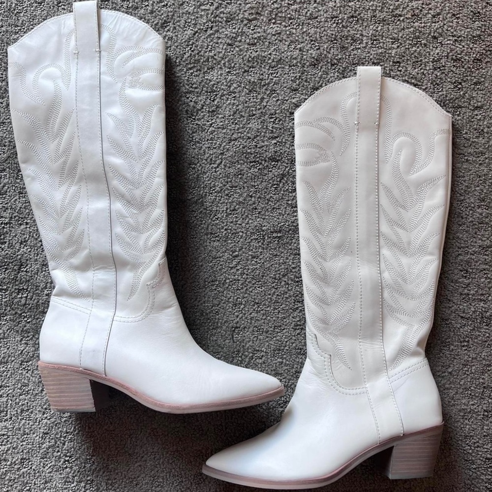 Dolce Vita white cowgirl boots